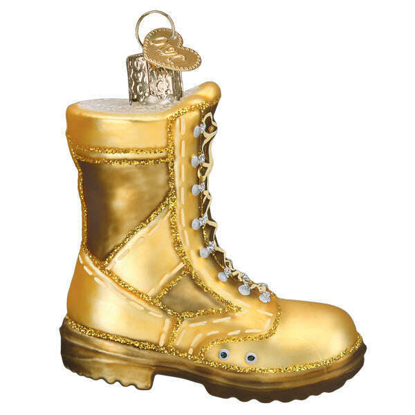 Old World Christmas Military Boot Blown Glass Ornament