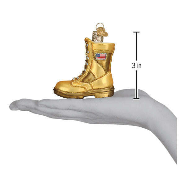 Old World Christmas Military Boot Blown Glass Ornament