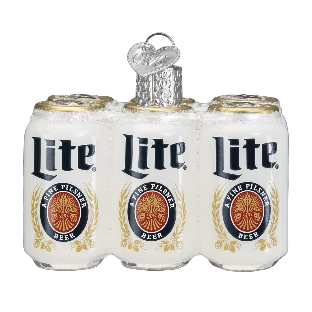 Old World Christmas Miller Lite Six Pack Blown Glass Ornament