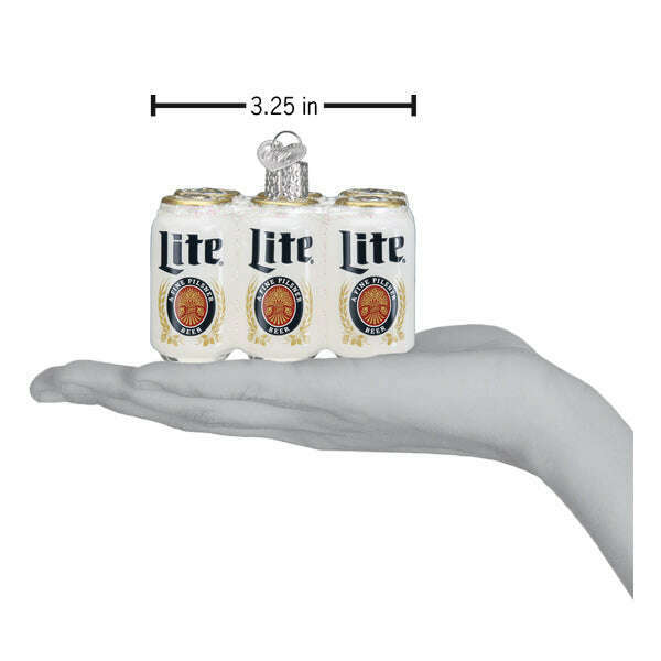 Old World Christmas Miller Lite Six Pack Blown Glass Ornament
