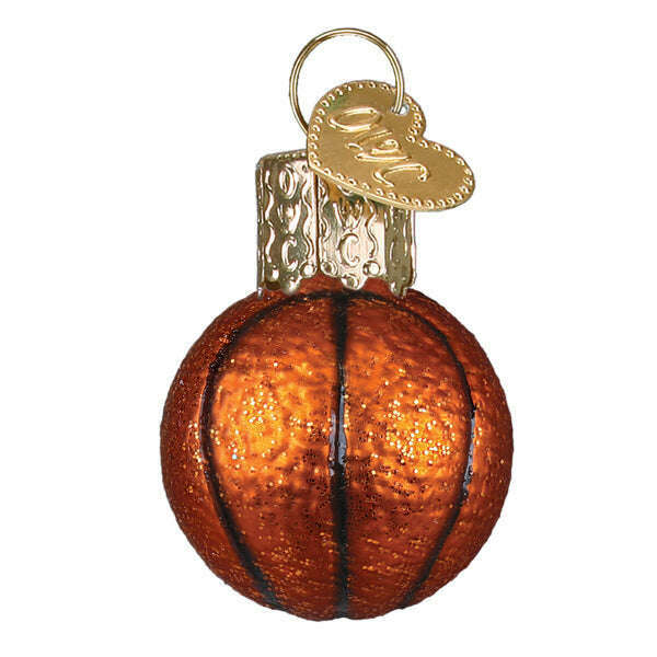 Old World Christmas Mini Basketball Blown Glass Ornament