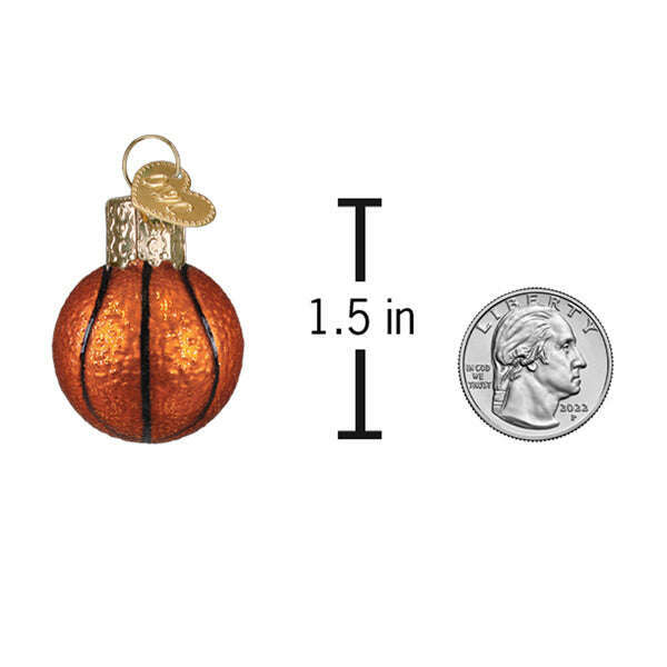 Old World Christmas Mini Basketball Blown Glass Ornament