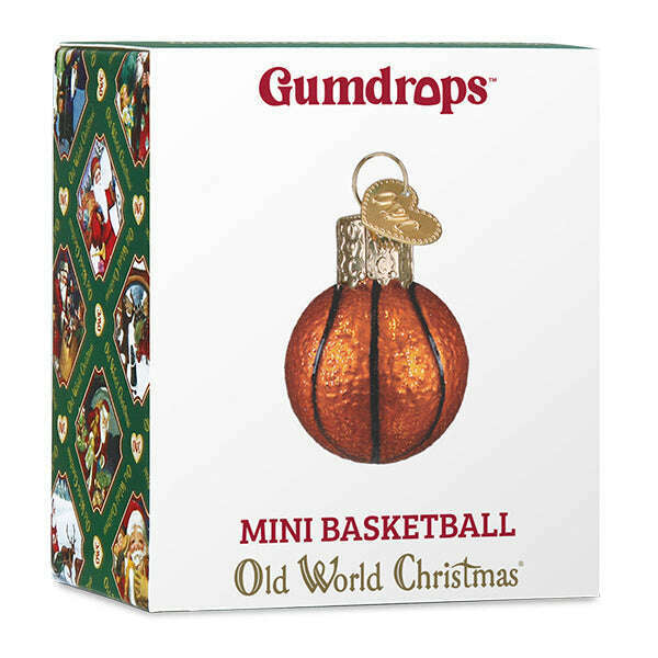 Old World Christmas Mini Basketball Blown Glass Ornament
