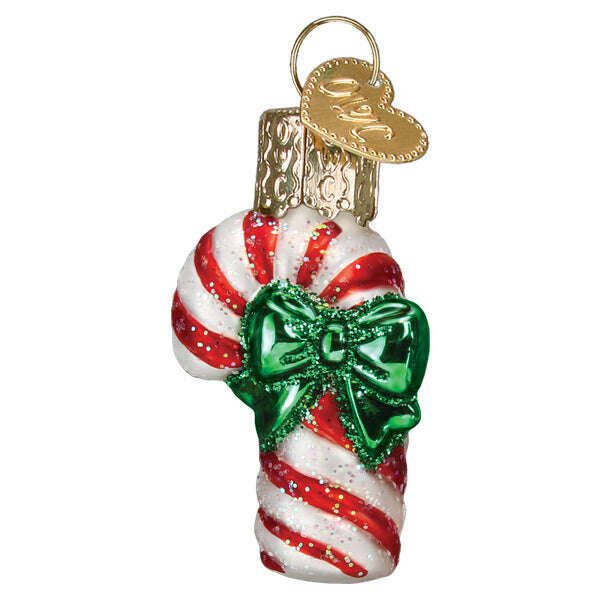 Old World Christmas Mini Candy Cane Blown Glass Ornament