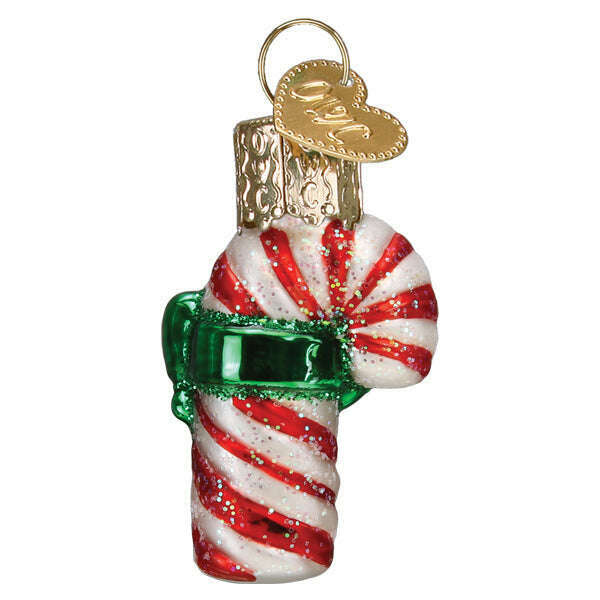 Old World Christmas Mini Candy Cane Blown Glass Ornament