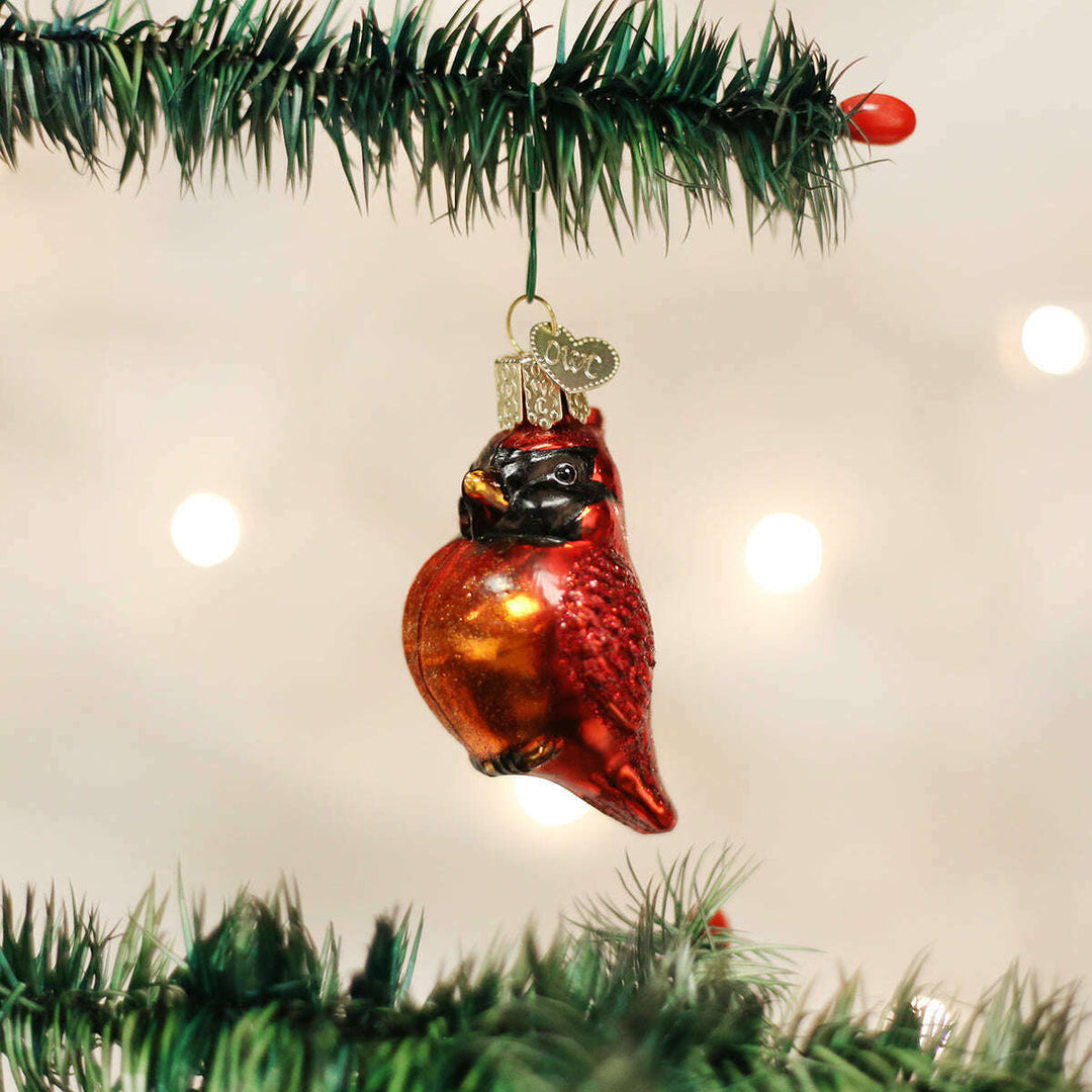 Old World Christmas Mini Cardinal Blown Glass Ornament