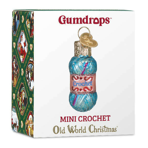 Old World Christmas Mini Crochet Blown Glass Ornament