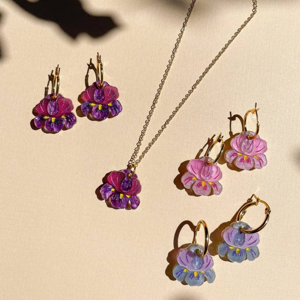 Mini Dark Purple Iris Dangle 2