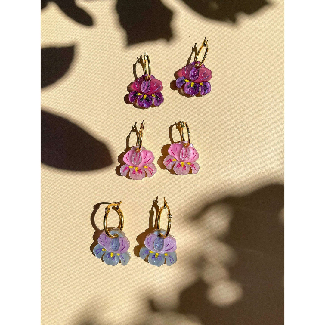 Mini Dark Purple Iris Dangle