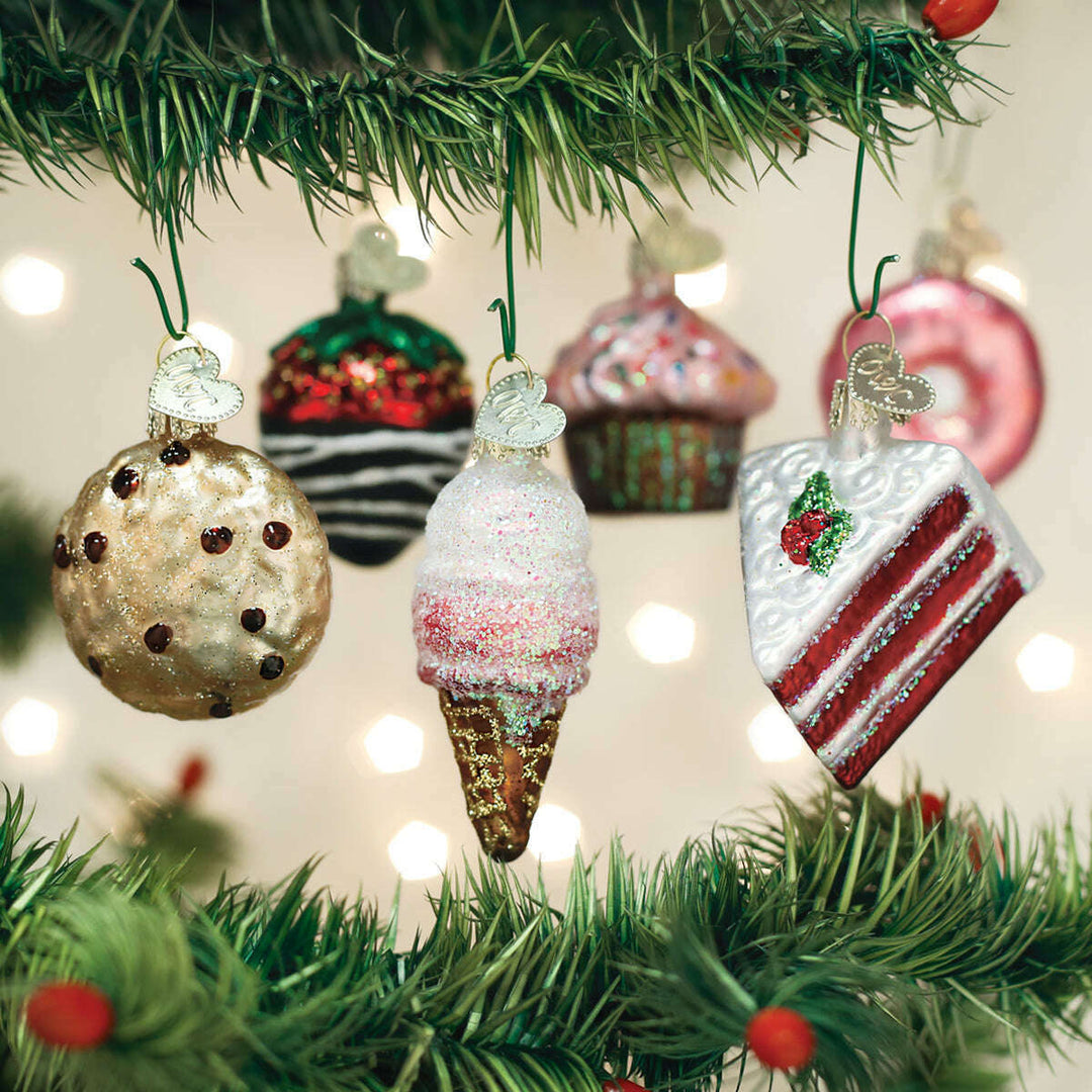 Old World Christmas Mini Dessert Blown Glass Ornament Set