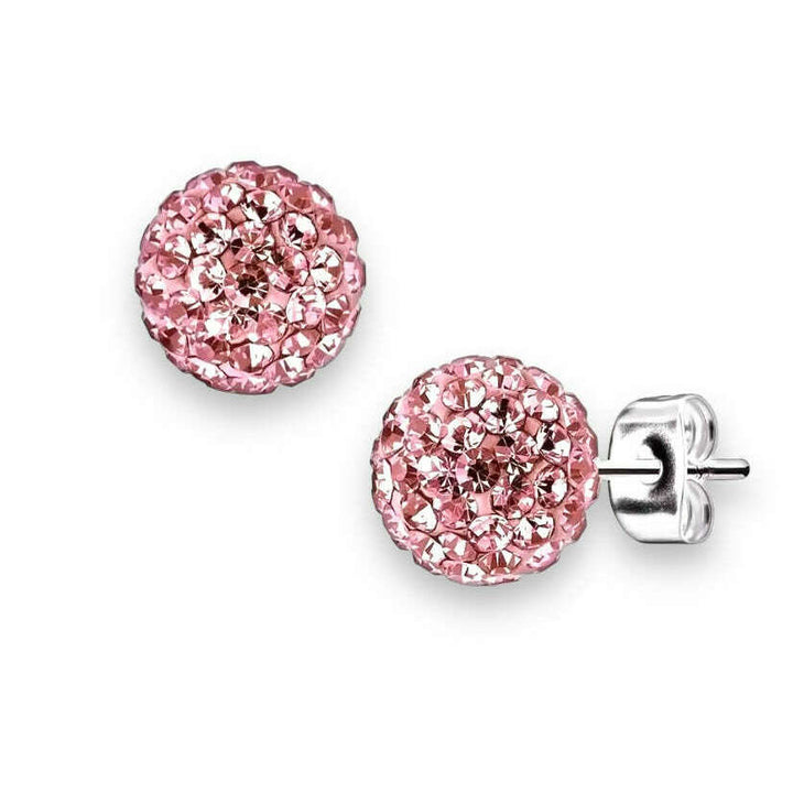 Mini Disco Ball Earrings on model