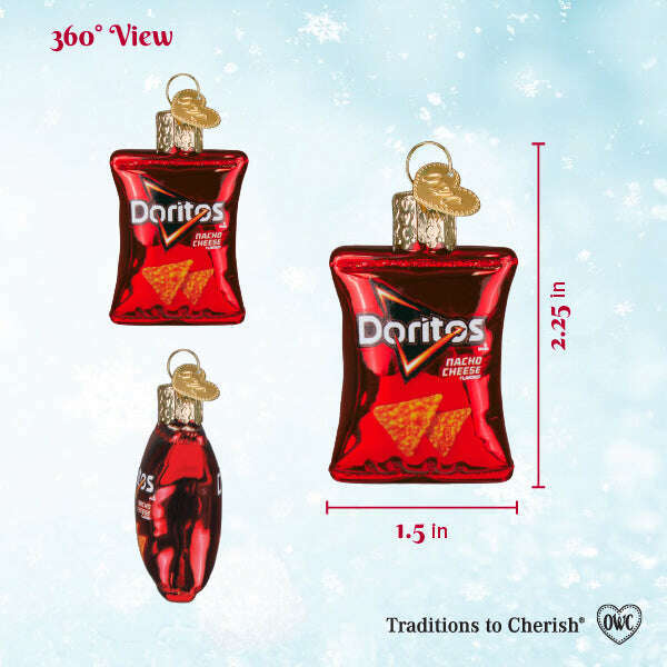 Old World Christmas Mini Doritos Nacho Cheese Blown Glass Ornament