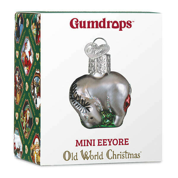 Old World Christmas Mini Eeyore Blown Glass Ornament