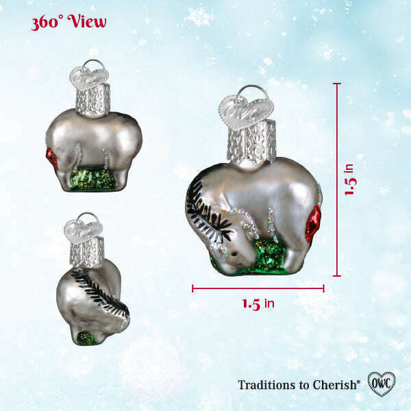 Old World Christmas Mini Eeyore Blown Glass Ornament