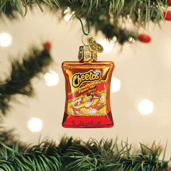Old World Christmas Mini Flamin' Hot Cheetos Blown Glass Ornament