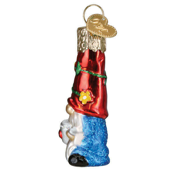 Old World Christmas Mini Garden Gnome Blown Glass Ornament