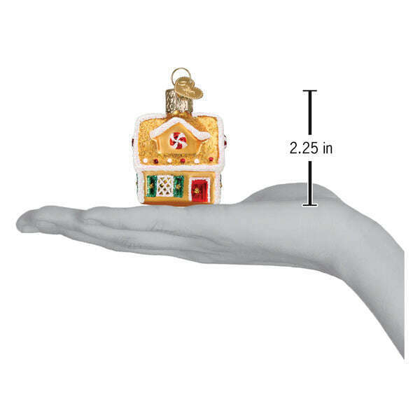 Old World Christmas Mini Gingerbread House Blown Glass Ornament