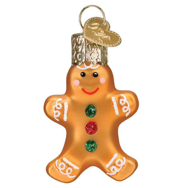 Old World Christmas Mini Gingerbread Man Blown Glass Ornament