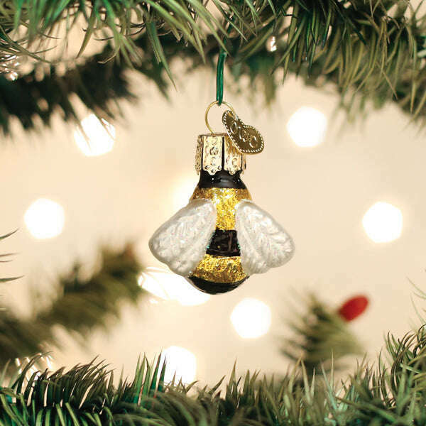 Old World Christmas Mini Honey Bee Blown Glass Ornament