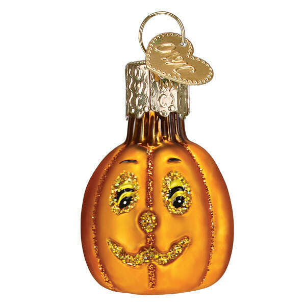 Old World Christmas Mini Jack O'Lantern Blown Glass Ornament