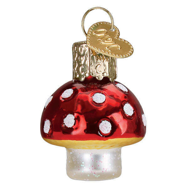 Old World Christmas Mini Lucky Mushroom Blown Glass Ornament