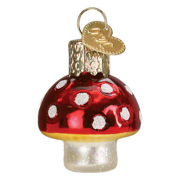 Old World Christmas Mini Lucky Mushroom Blown Glass Ornament