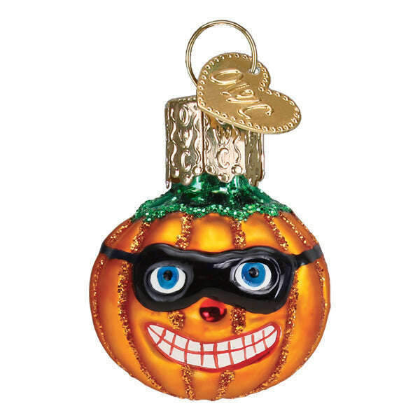 Old World Christmas Mini Masked Jack O'Lantern Blown Glass Ornament