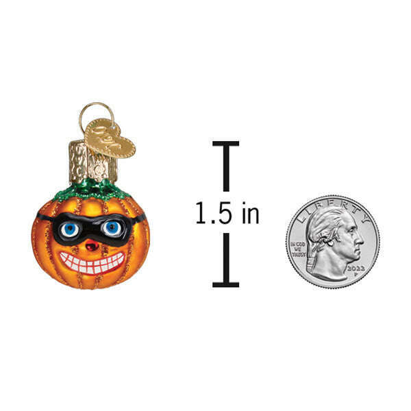 Old World Christmas Mini Masked Jack O'Lantern Blown Glass Ornament