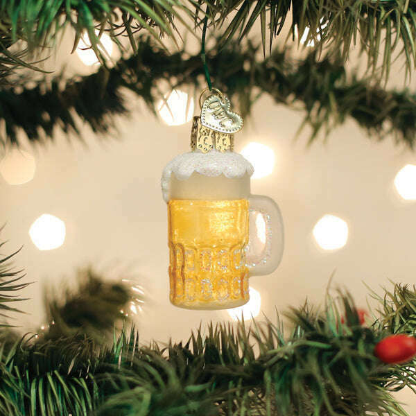 Old World Christmas Mini Mug of Beer Blown Glass Ornament