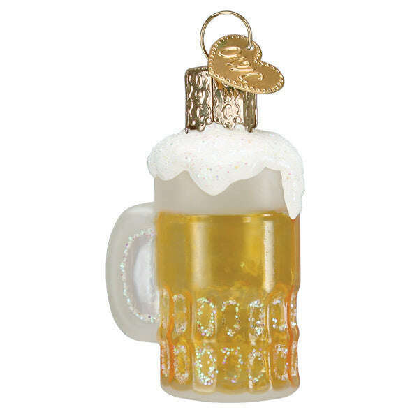Old World Christmas Mini Mug of Beer Blown Glass Ornament