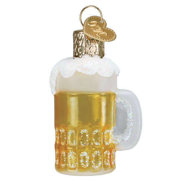 Old World Christmas Mini Mug of Beer Blown Glass Ornament