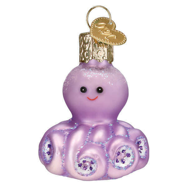 Old World Christmas Mini Octopus Blown Glass Ornament