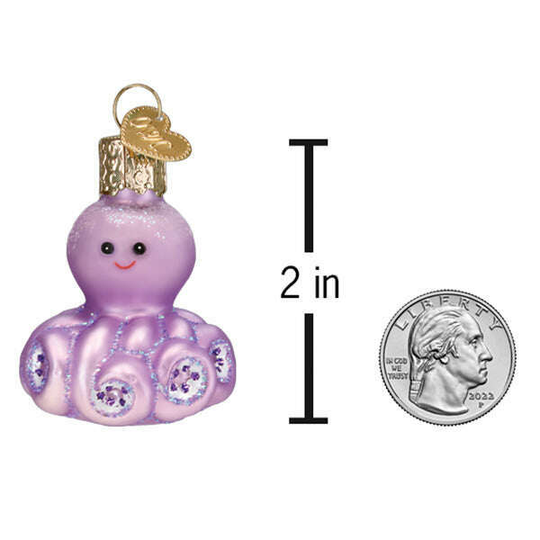 Old World Christmas Mini Octopus Blown Glass Ornament
