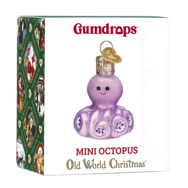 Old World Christmas Mini Octopus Blown Glass Ornament