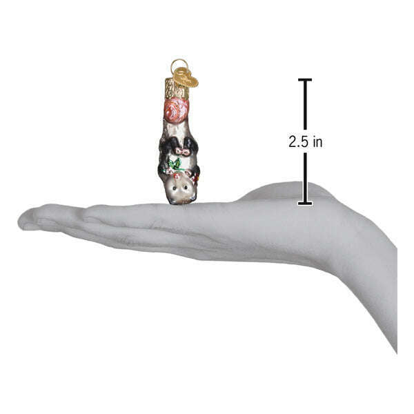 Old World Christmas Mini Opossum Blown Glass Ornament