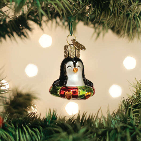 Old World Christmas Mini Penguin Blown Glass Ornament
