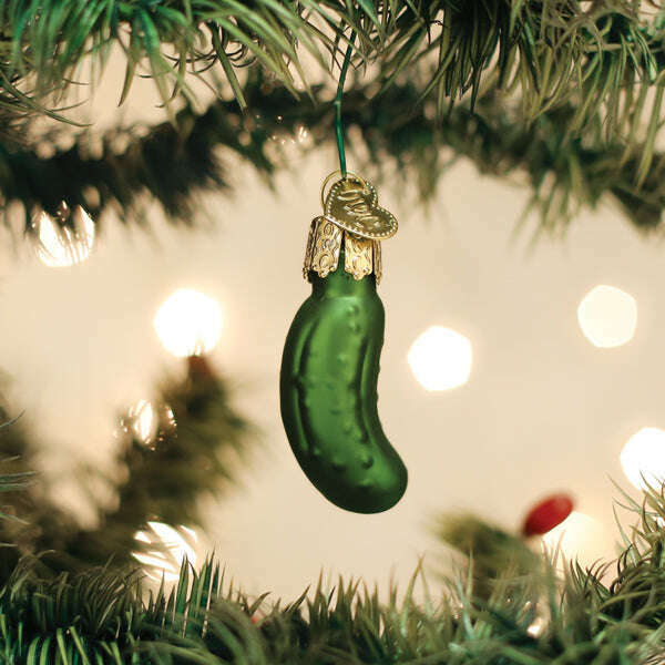 Old World Christmas Mini Pickle Blown Glass Ornament
