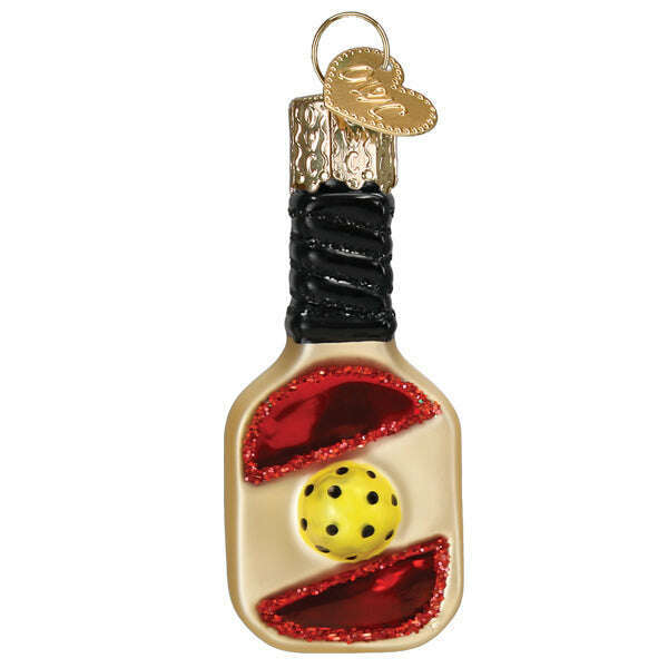 Old World Christmas Mini Pickleball Paddle Blown Glass Ornament