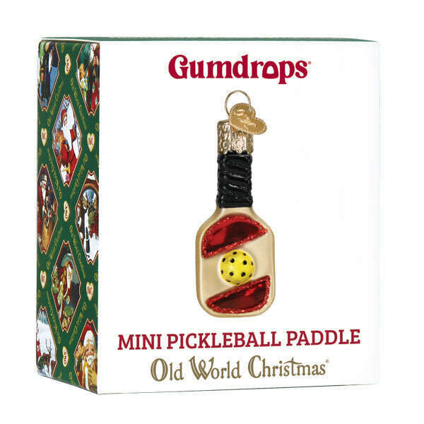 Old World Christmas Mini Pickleball Paddle Blown Glass Ornament