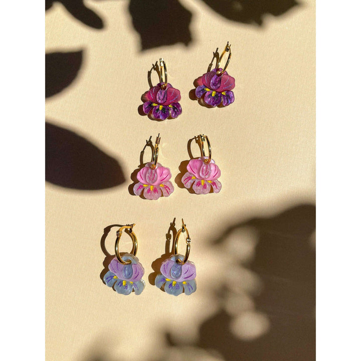 Mini Pink Iris Dangle