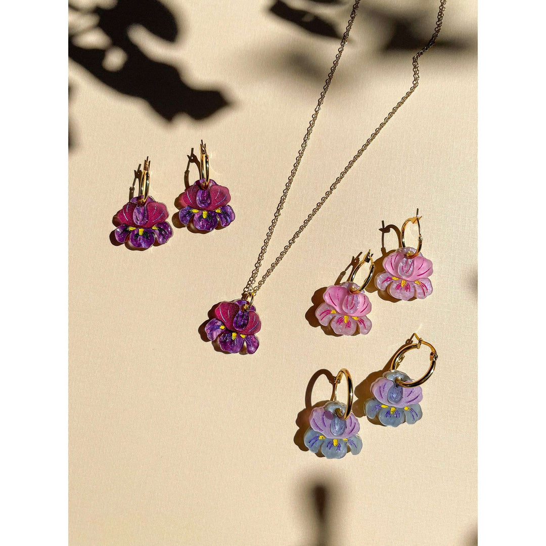 Mini Pink Iris Dangle