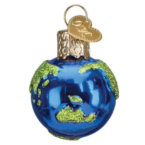 Old World Christmas Mini Planet Earth Blown Glass Ornament