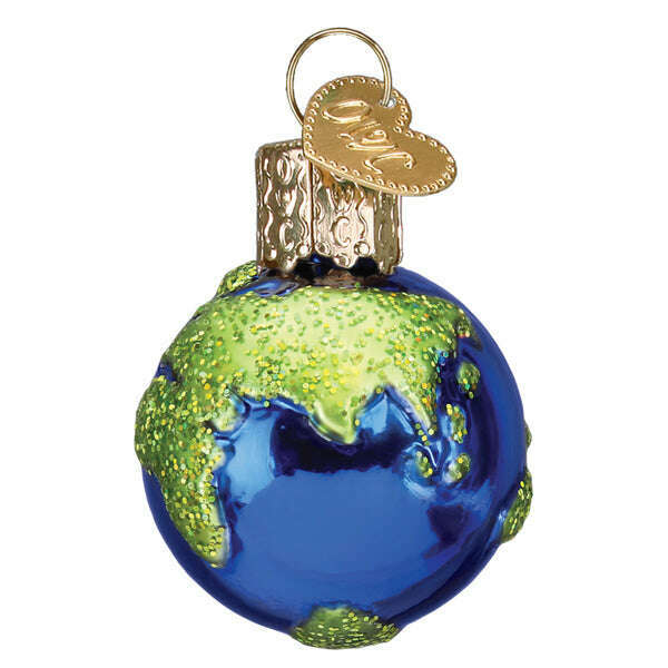 Old World Christmas Mini Planet Earth Blown Glass Ornament