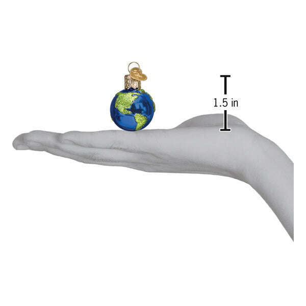 Old World Christmas Mini Planet Earth Blown Glass Ornament