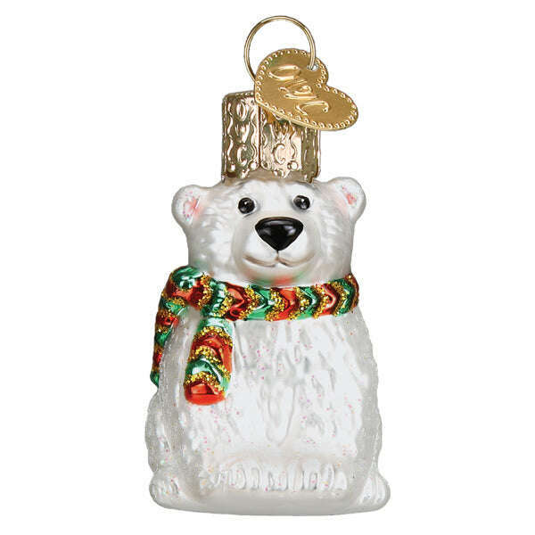 Old World Christmas Mini Polar Bear Blown Glass Ornament