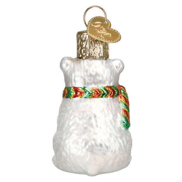 Old World Christmas Mini Polar Bear Blown Glass Ornament