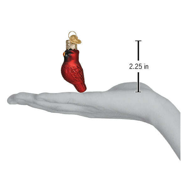 Old World Christmas Mini Red Cardinal Blown Glass Ornament