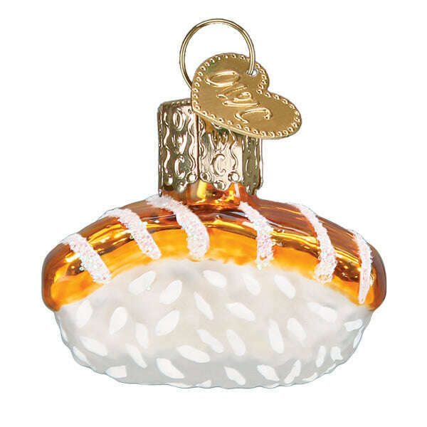 Old World Christmas Mini Salmon Sushi Blown Glass Ornament