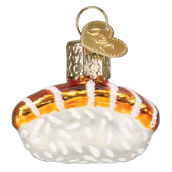 Old World Christmas Mini Salmon Sushi Blown Glass Ornament