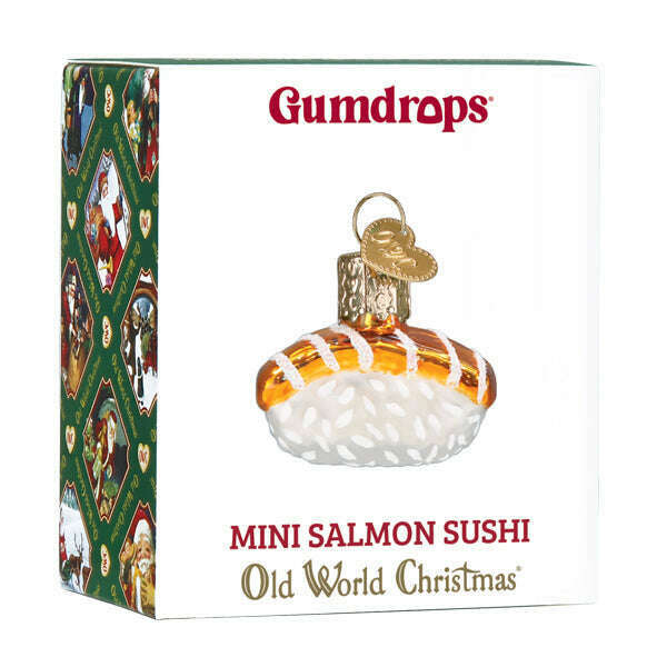 Old World Christmas Mini Salmon Sushi Blown Glass Ornament